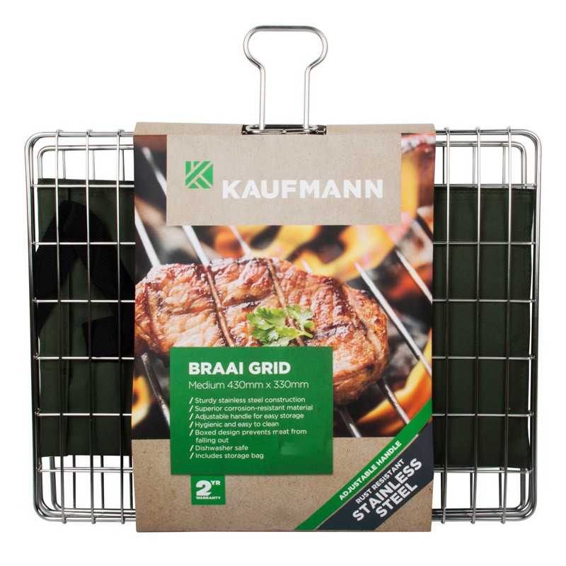 Kaufmann Braai Grid Adjustable-S/Steel-Med