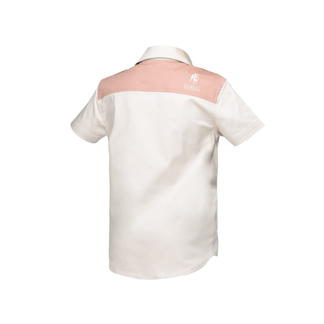 Boerboel Wear Kids Set Stone & Blush Pink shirt back view