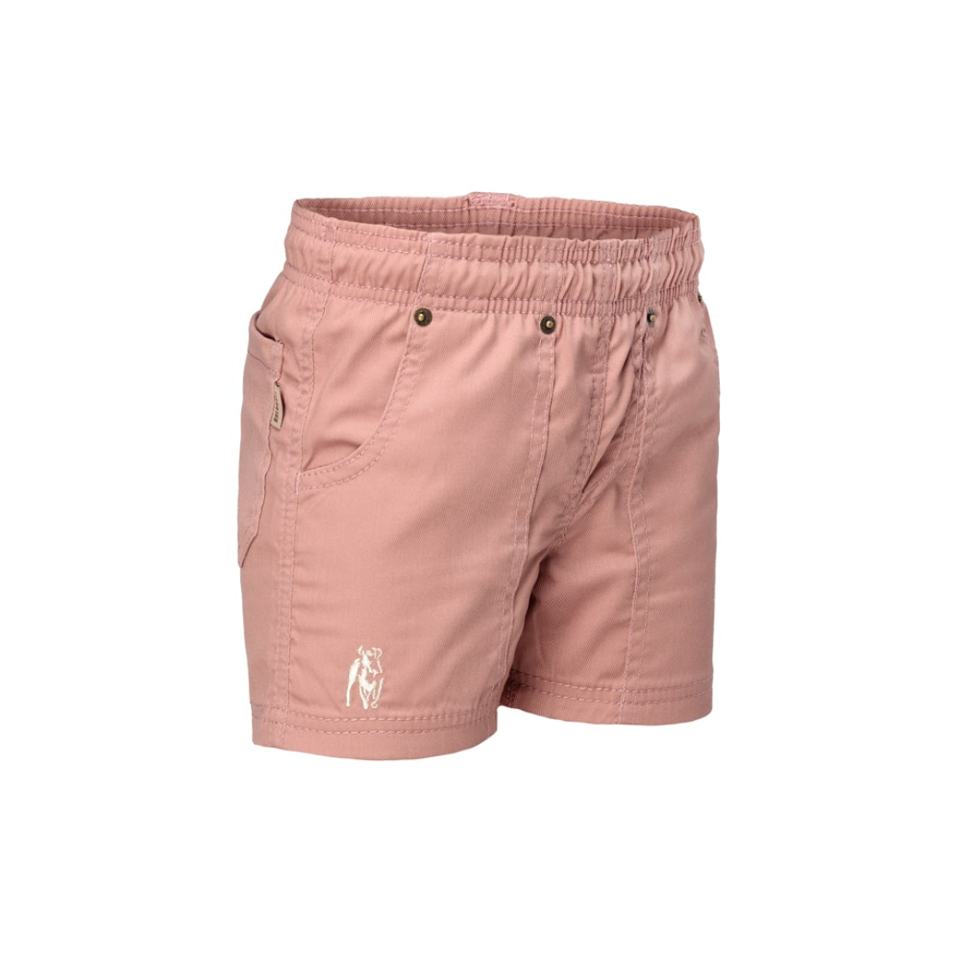 Boerboel Wear Kids Set Stone & Blush Pink shorts front view