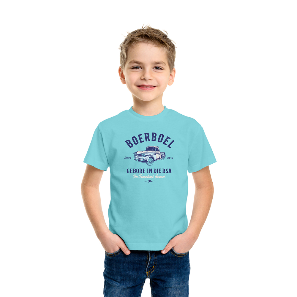 Boerboel Kids Premium Cotton T-Shirt - Light Blue "Bakkie"