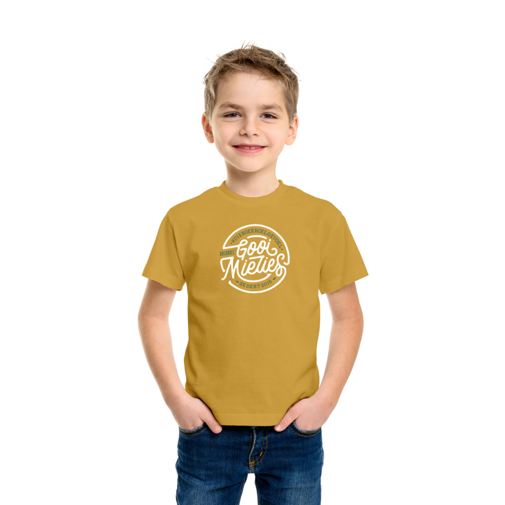 Boerboel Kids T-Shirt - Mustard "Gooi Mielies"