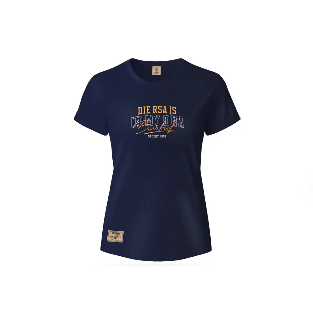 Boerboel Wear Ladies T-Shirt - Embroidered "RSA" Navy