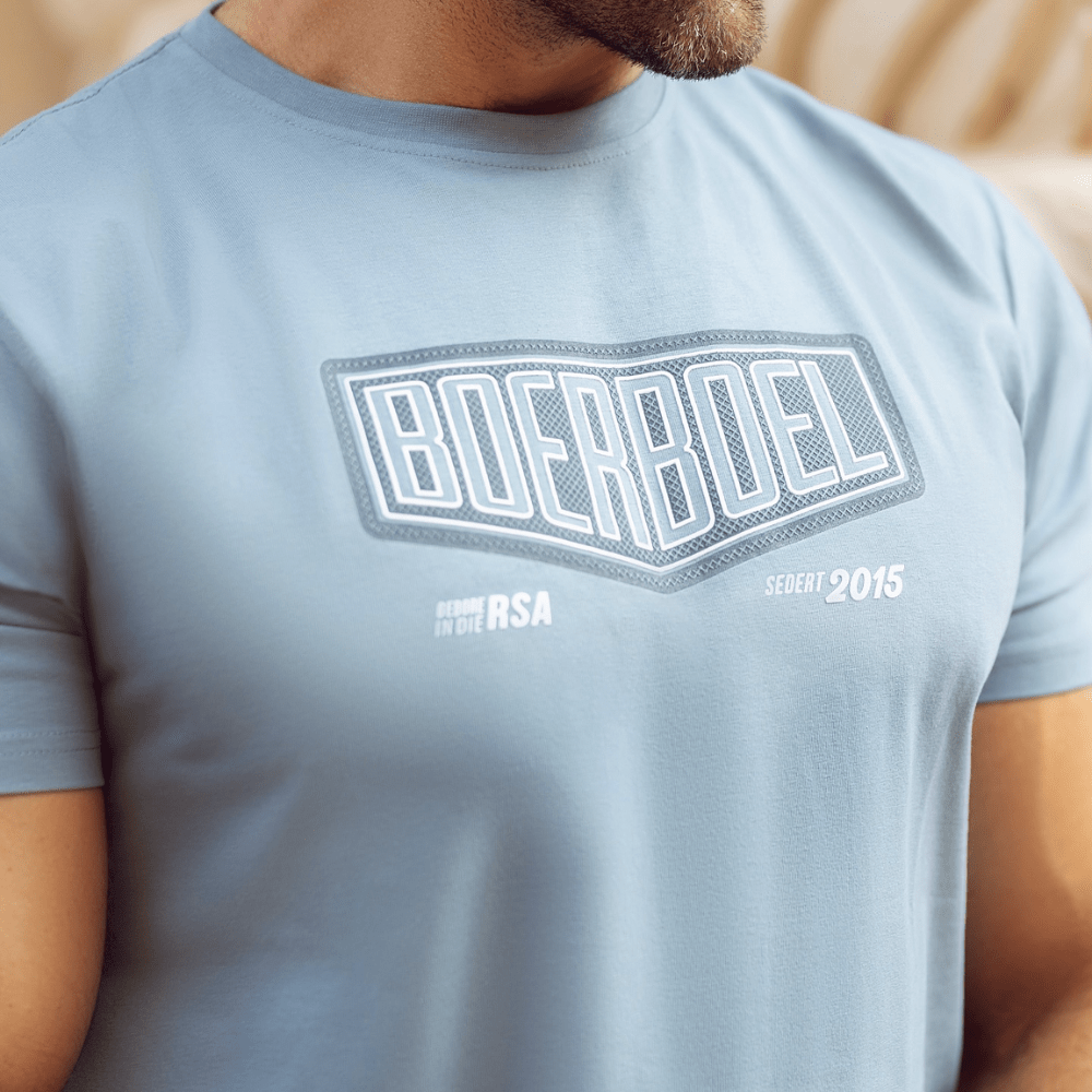 Boerboel Wear Men’s T-Shirt - Mesh Printed Airforce Blue