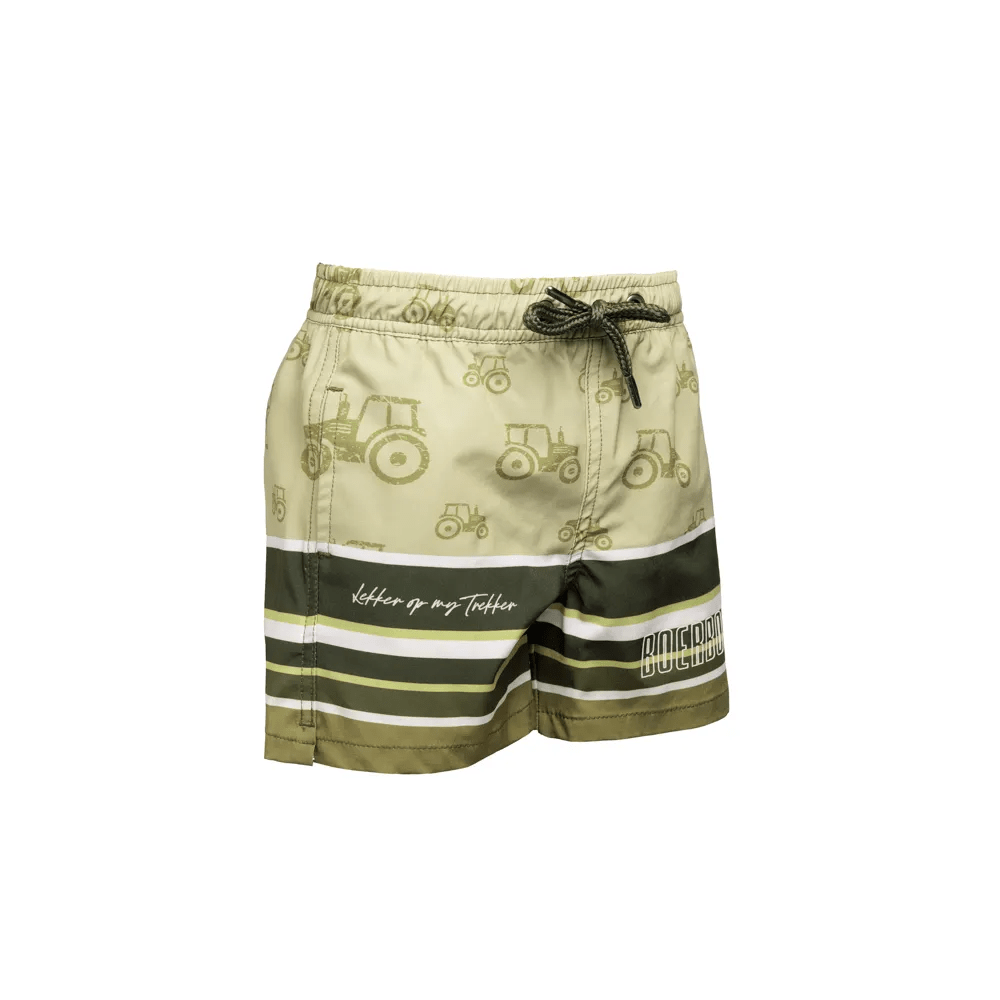 Boerboel Wear Kids Swim Shorts – Green Tractor