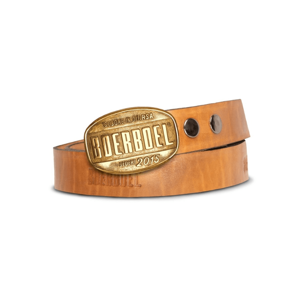 Boerboel Wear Ladies Solid Brass Buckle Belt - Tan