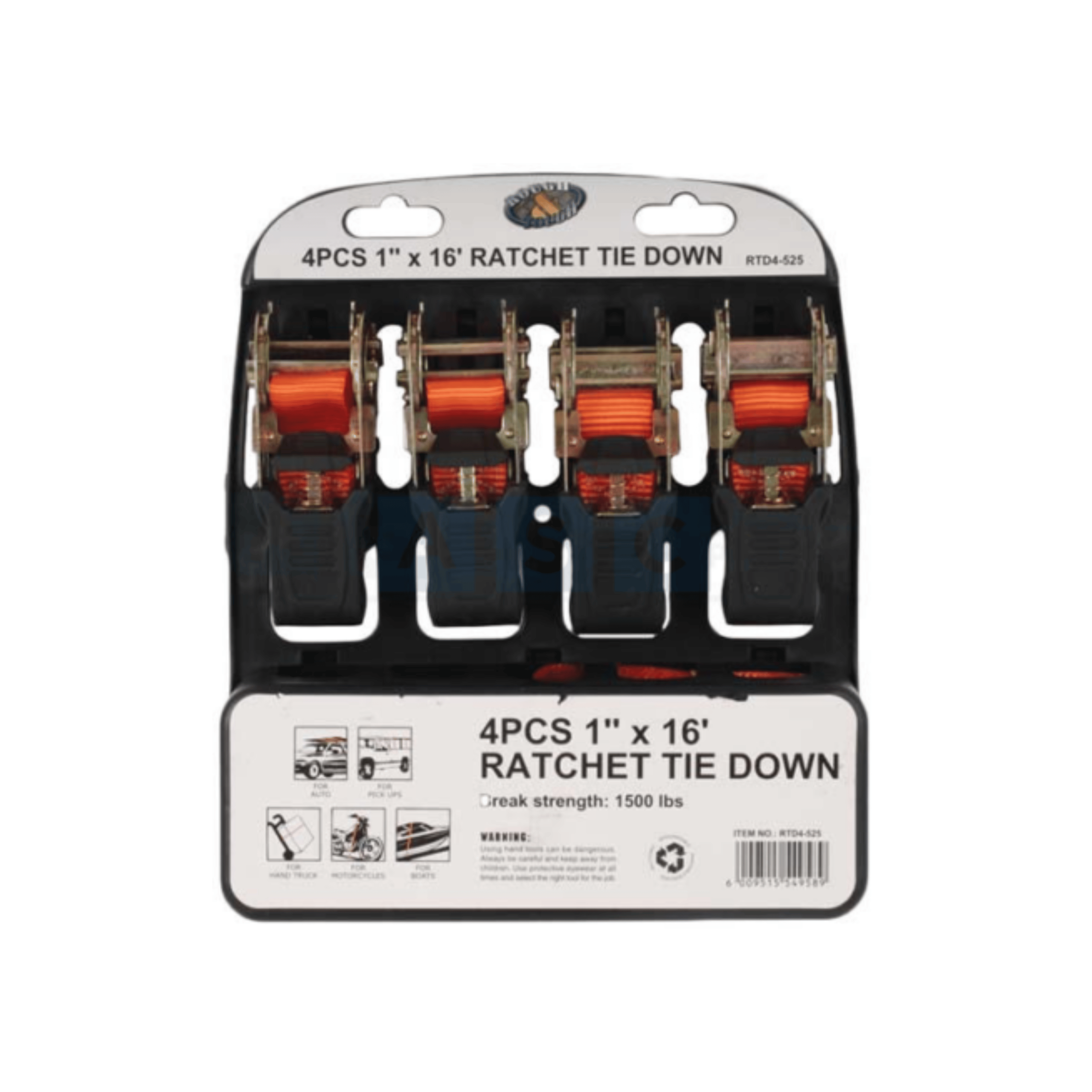 Rough & Tough Ratchet Tie Down Set